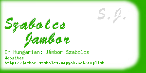 szabolcs jambor business card